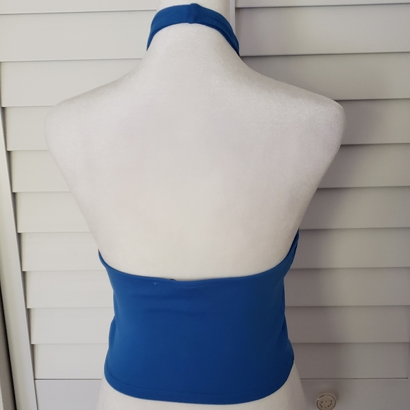 NWOT Zara Blue Torquoise Halter Top Size L - Picture 5 of 10